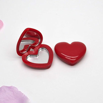 1Pc Pink Heart-Shaped Eyeshadow Makeup Box With Lip Stick Powder Containers Cases Dispenser - Travel Size