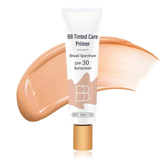 BB Blur Tinted Moisturizer Broad Spectrum SPF 30,BB Tinted Care Primer Waterproof Foundation,Beauty Perfecting BB Cream with Hyaluronic Acid and Niaciminade,Evens Skin Tone,Lightweight,Matte Finish