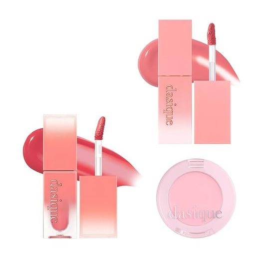 dasique Juicy Dewy Tint Duo Set #06 Rose Apple & #09 Peach Pudding | Gift Cream Blending Cheek Pink Choux
