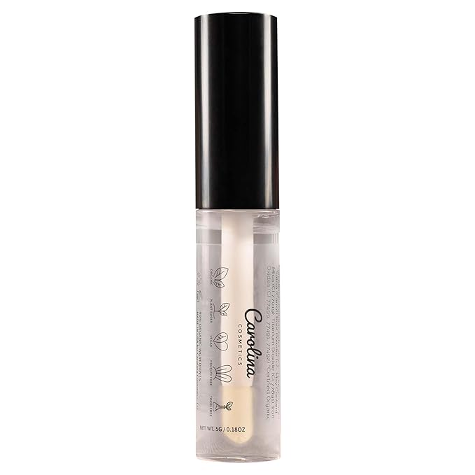 Clear Quartz Lip Gloss with Sunflower Seed Oil - Hydrating, Vegan, Non-Sticky - With Cacao & Grape Seed Oils - 5g/0.18oz
