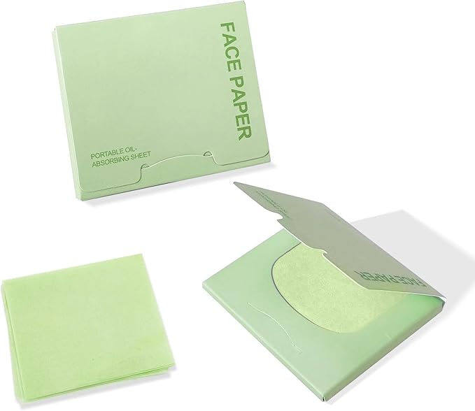 BOROLA Oil Blotting Paper for Face 200 Sheets Replacement Packs, Soft Absorbing Pads for Face Shine Control, Portable Oil Absorbing Tissues for Oily Skin, Design for Men & Women(Green)
