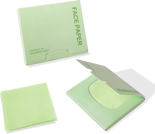 BOROLA Oil Blotting Paper for Face 200 Sheets Replacement Packs, Soft Absorbing Pads for Face Shine Control, Portable Oil Absorbing Tissues for Oily Skin, Design for Men & Women(Green)