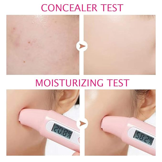 Mushroom Head Air Cushion CC Cream, Air Cushion CC Cream, BB Cream, Moisturizing Concealer, Moisturizing BB Cream Makeup Base Long Lasting with Mushroom Makeup Sponge, Easy to Apply(01#, Lvory)