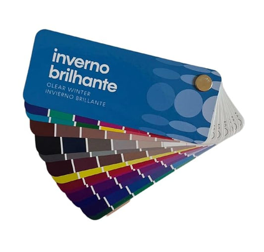 Multilingual Clear Winter Palette Color Fan by Studio Immagine, Personalized Color Guide for Cost Saving, Smart Shopping, Outfit & Wardrobe Planning; Inverno Brilhante/Invierno Brillante