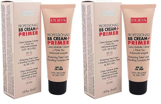 Pupa Milano Professionals BB Cream and SPF 20 Primer for Women, No. 001/Nude, 1.69 Ounce (Pack of 2)