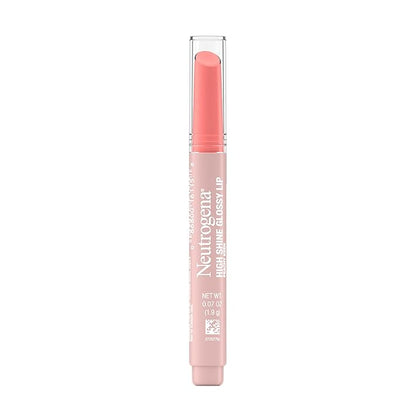 Neutrogena High Shine Glossy Lip with Maracuja Oil + Vitamins & Antioxidant Vitamin E, Nourishing Glossy Lip, Non-Retractable, Pigmented For Buildable Color, Peachy Keen, 0.07 oz