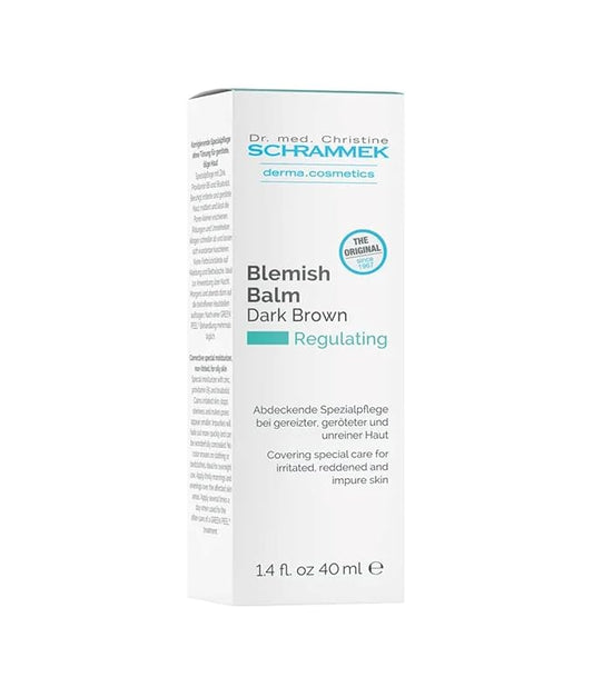Blemish Balm Dark Brown (1.4 fl oz) - Covering Special Care for Irritated, Reddened & Impure Skin - The Original since 1967 - BB Cream - Tinted Face Moisturizer - Facial Skin Care - Dr. Schrammek