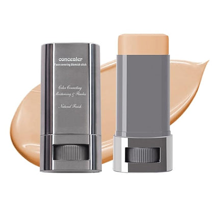 3-in-1 Foundation Stick Beauty Balm Serum Boosts Skin Tone, Solid Tinted Moisturizing Serum Contouring Foundation for Women, Natural Finish, Buildable Medium to Full Coverage(03#LIGHTSKIN TONE)