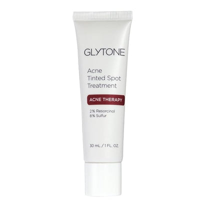 Glytone Acne Spot Treatment Face Cream with 8% Sulfur & 2% Resorcinol, Tinted Acne Treatment for Teenagers, Conceals Blemishes, 1 oz