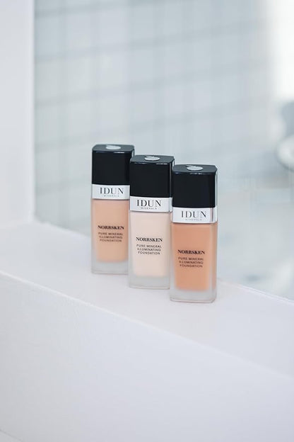 Liquid Norrsken Foundation - Silky Smooth Coverage - Luminous, Dewy Finish for Dry and Dull Skin - Water Resistant and Vegan Makeup - 214 Ylva - Neutral Dark - 1.01 oz