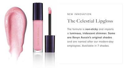 Kevyn Aucoin Celestial Lip Gloss, Yuwen (iridescent soft pink): Light reflecting shine & sheer. Precision makeup artist applicator. Hydrating, non-stick formula. Multi-dimensional 3D plumping effect.