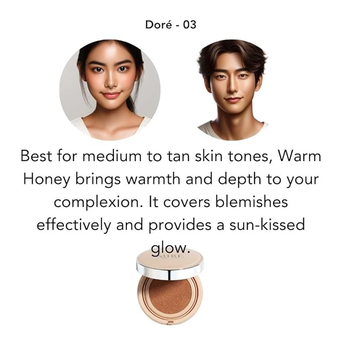 MIRECOSMETICS Velvet Finish All in 1 Cushion Foundation │Long Lasting, Full Coverage for All Skin Types (0.67oz) (01 Porcelaine)