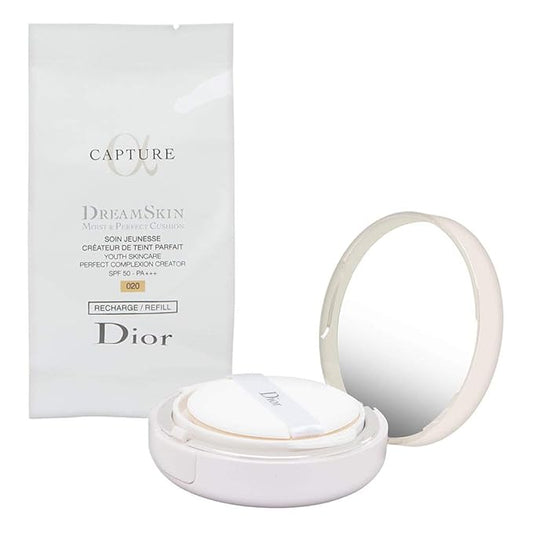 Dior Capture Dreamskin Moist & Perfect Cushion SPF 50 With Extra Refill 020 Light Beige, 0.5 Ounce