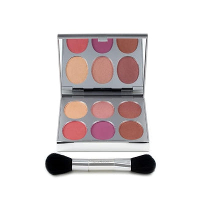 New Again by Jerome Alexander Blusher Palette & Brush, 6 Buildable & Blendable Micronized Powder Blushers for All Skin Tones