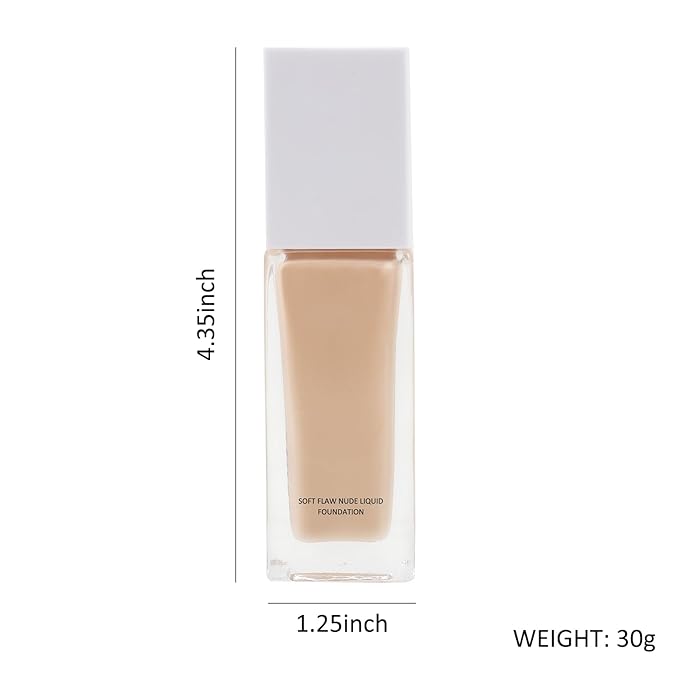 Boobeen Liquid Foundation Makeup, Hydrating Full-Coverage Foundation&Concealer Smooth Creamy Flawless Base Foundation Corrector, Longwear Nude, Lightweight & Evens Skin Tone