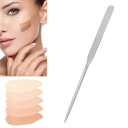 Makeup Spatula,Liquid Foundation Spatula, Stainless Steel Ergonomic Nail Art Makeup Stirring Rod, Durable Makeup Spatula Tool, Mini Makeup Spatula, Makeup Must Haves, for Makeup Art, makeup spatu