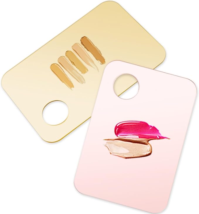 6 Pcs Makeup Mixing Palette Acrylic Palette with Spatula Tool Foundation Palette for Liquid Foundation Eye Shadow Oil Paints Nail Art (Pink, Yellow, Transparent)