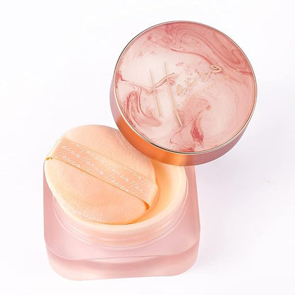 HEXZE Loose Setting Powder, Face Powder Makeup & Finishing Powder for Light, Medium & Tan Skin Tones, Mattifying Finish and Shine Control Light-skinned