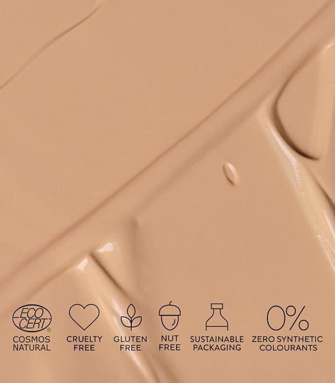 MÁDARA Organic Skincare |SKINONYM Semi-Matte Peptide Foundation, #35 TRUE BEIGE, 30ml – Boosted by collagen-supporting peptides, Semi-matte finish, Adapts to the skin's texture, Ecocert certified.