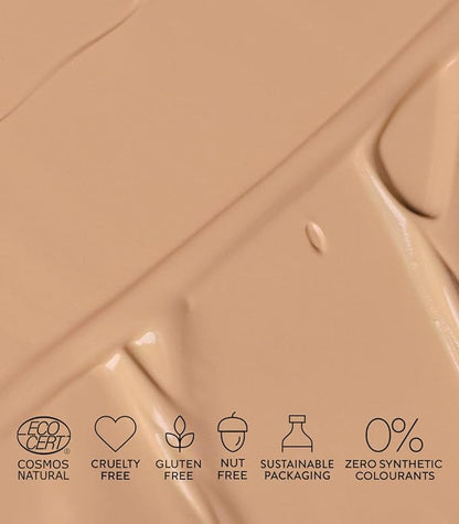 MÁDARA Organic Skincare |SKINONYM Semi-Matte Peptide Foundation, #35 TRUE BEIGE, 30ml – Boosted by collagen-supporting peptides, Semi-matte finish, Adapts to the skin's texture, Ecocert certified.