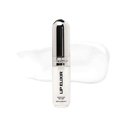 Sacheu Lip Elixir Nourishing and Hydrating Lipgloss — Moisturizing Plumping Lip Gloss Enriched with Collagen, Non-Sticky Lip Color Smooth High-Shine Finish, Vegan & Cruelty-Free, Bunny Ear (Clear)