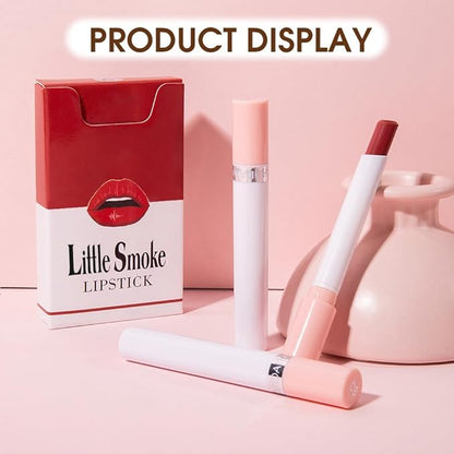4 Colors Mini Small Little Tube Lipstick, Matte Lipstick Set, Red Moisturizer Smooth Lip Stick Lip Stain Velvet Lipstick, Lip Stain Long Lasting 24 Hours Waterproof Labiales Mate (Set B)