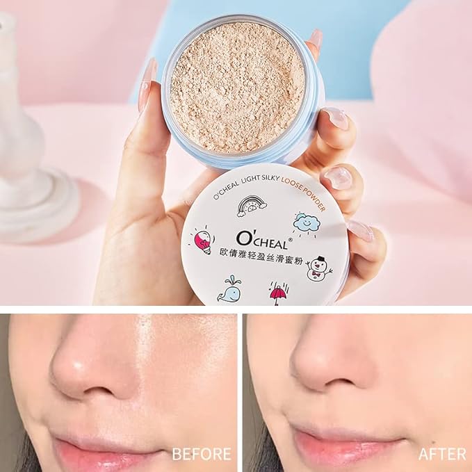 O'CHEAL Whitening Loose Powder and CC Air Cushion BB Cream Liquid Foundation Cream for Makeup Concealer Cushion for Face Make Up Cushion Makeup IVORY WHITE