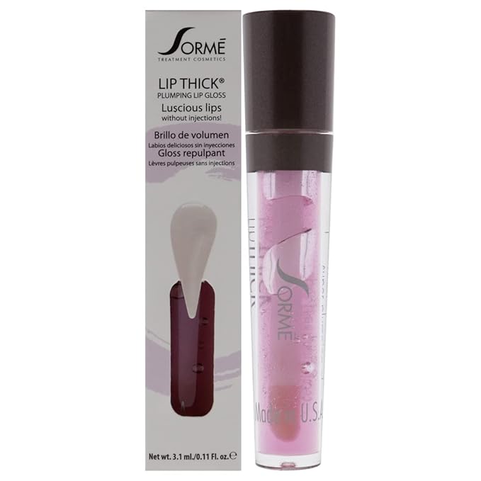 Sorme Cosmetics LipThick Plumping Gloss in Clear | Plumping Lip Gloss with Vitamins and Botanicals | Lip Plumping Gloss with Maxi-Lip Peptides | Cruelty-Free Lip Makeup