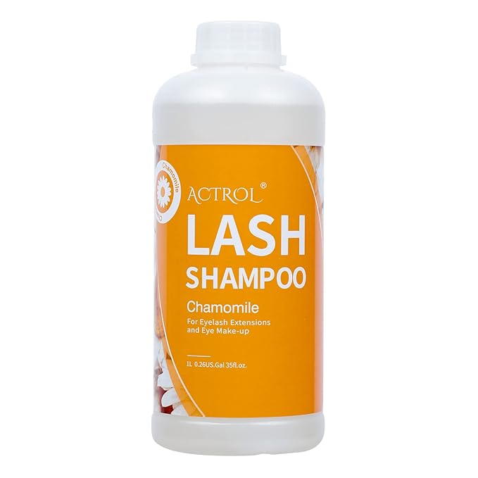 Eyelash Extension Cleanser Chamomile 1L Natural Lash Extension Shampoo Professional Eyelid Foaming Cleanser Paraben & Sulfate Free Non-lrritating with Salon and Home Care