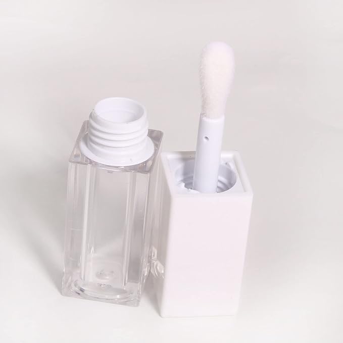 24pcs 5ml Empty white square lipgloss tubes bulk wholesale with big wand lipgloss containers…