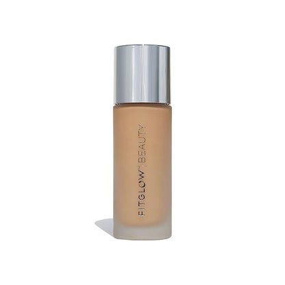 Fitglow Beauty - Natural Foundation+ Photo-Filtering Foundation | Vegan, Woman-Owned Clean Beauty (F3.7 - Medium Warm, Golden Undertones)