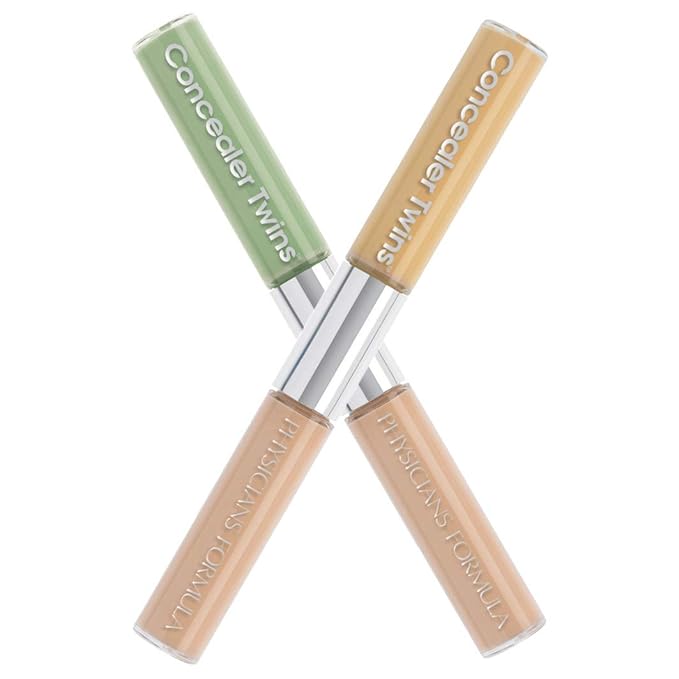 Physicians Formula Concealer Twins Cream Yellow/Light & Green/Light, 0.24oz (Pack of 2)