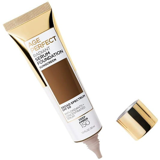 L'Oreal Paris Age Perfect Radiant Serum Foundation with SPF 50, Deep Amber, 1 Ounce