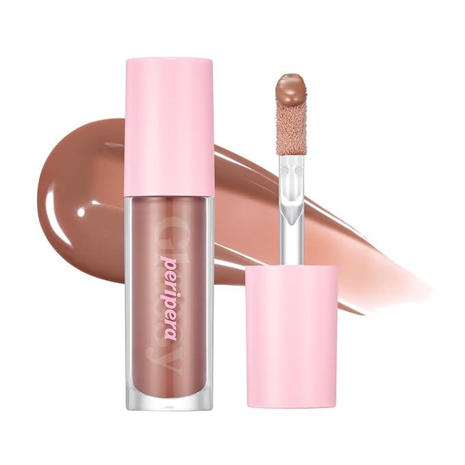 Peripera Ink Glasting Lip Gloss, Non-Sticky, Gloss Shine, 4XL Wand for Easy Application, Korean Lip Gloss, Fuller Looking Lips, Buttery Soft, Long Lasting Lip (002 EDGE NUDE)