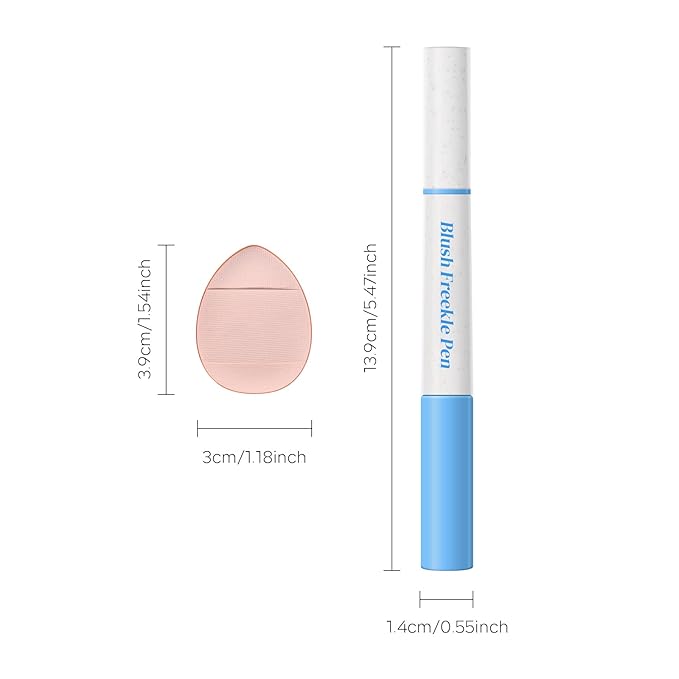 KYDA Freckle Blush Pen, Dark Brown Liquid Freckle + Coral Orange Blush Duo, Lasting Freckles Colors for Summer Sunkissed-look, Natural Lifelike Freckles Pen