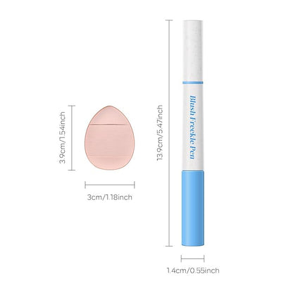 KYDA Freckle Blush Pen, Dark Brown Liquid Freckle + Coral Orange Blush Duo, Lasting Freckles Colors for Summer Sunkissed-look, Natural Lifelike Freckles Pen