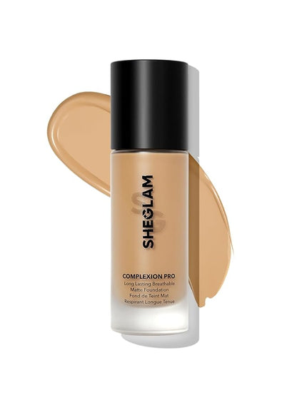 SHEGLAM Full Coverage Foundation Makeup Long Lasting Waterproof Matte Dewy Liquid Foundation - Caramel