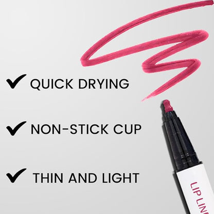 Kaely Pink Longwear Liquid Lip Liner Waterproof, 24 Hour Long Lasting Lip Liner Stain Marker Pen, 2-in-1 Matte Semi Permanent Lipliner & Lipstick, Vegan & Cruelty-Free, 02