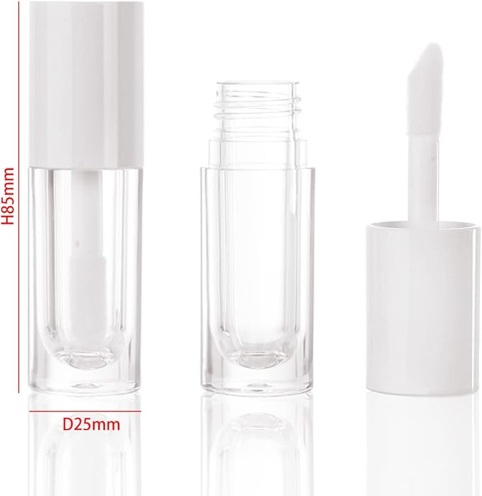 COSIDEA 30pcs White Empty 6ml 0.2oz Lip Gloss Tubes with Big Doe Foot Wand，Round Lipgloss Containers，Concealer Tube Cosmetic Packing Container Bulk Wholesale