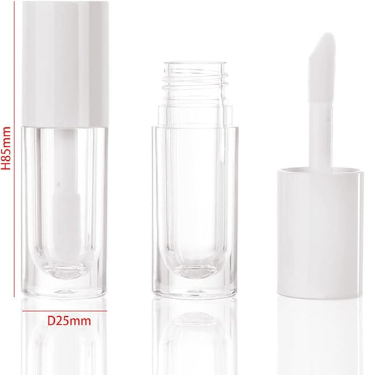 COSIDEA 30pcs White Empty 6ml 0.2oz Lip Gloss Tubes with Big Doe Foot Wand，Round Lipgloss Containers，Concealer Tube Cosmetic Packing Container Bulk Wholesale