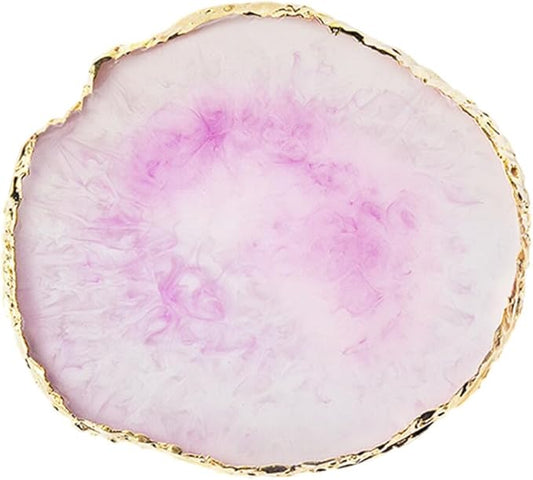 Nail Art Palette Stone,Resin Nail Art Palette,Nail Art Painting Mixed Color Palette Gold Edge Nail Gel Color Makeup Display