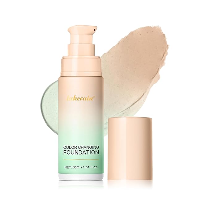 Colour Changing Foundation With Centella, CC Red Correction Cream, Color Correcting Formula for Blemishes, Red Skin, & Acne Marks, Liquid Foundation for Women-Green