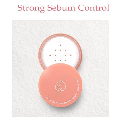 Goodbye Sebum Control Finish Powder 5g – Lightweight Oil-Absorbing Face & Hairline Powder for Long-Lasting Soft Matte Finish (Peach)