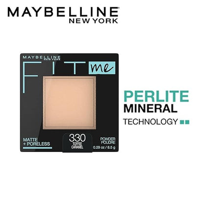 Maybelline Fit Me Matte + Poreless Pressed Face Powder Makeup, Toffee, 1 Count (Pack of 2)