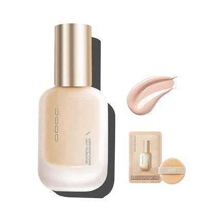 UODO Liquid Foundation - UODO Moisturizing Light/Matte Long Lasting Foundation, Invisible Foundation Makeup, 1.05 Fl.oz (Moisturizing C01 White)