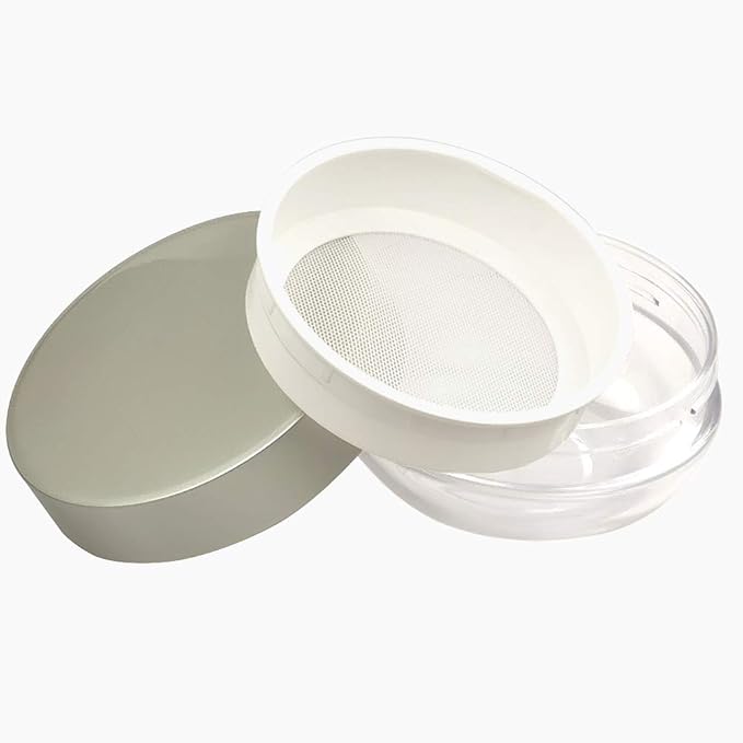 Face Powder Containers 60mL for Loose Foundation Powder or Body Powder Compatable with Joly Power Puff
