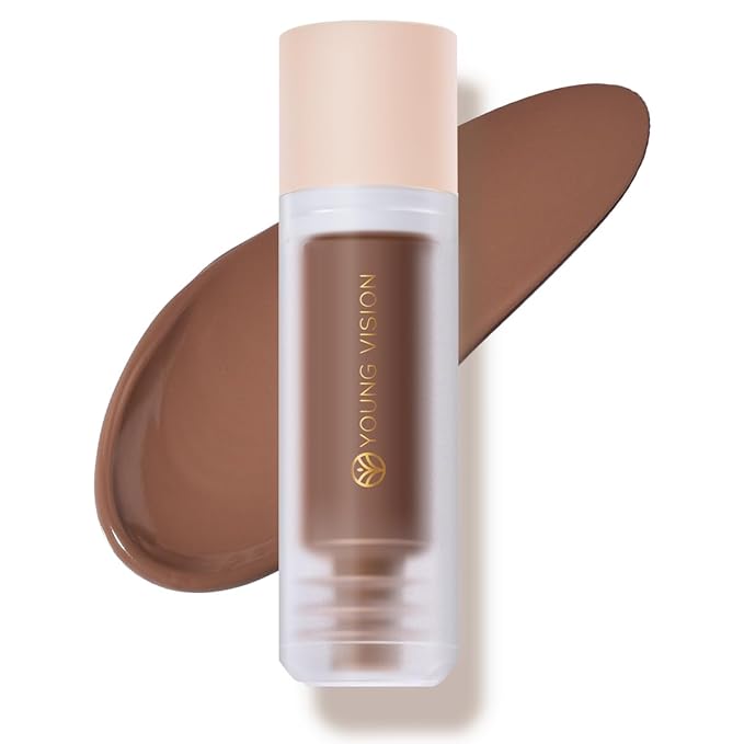 YOUNG VISION Water-Based Liquid Foundation – Full Coverage, Lightweight Makeup for Oily and Combination Skin, Natural Matte Finish, Waterproof and Sweat-Resistant,1.35 fl oz
