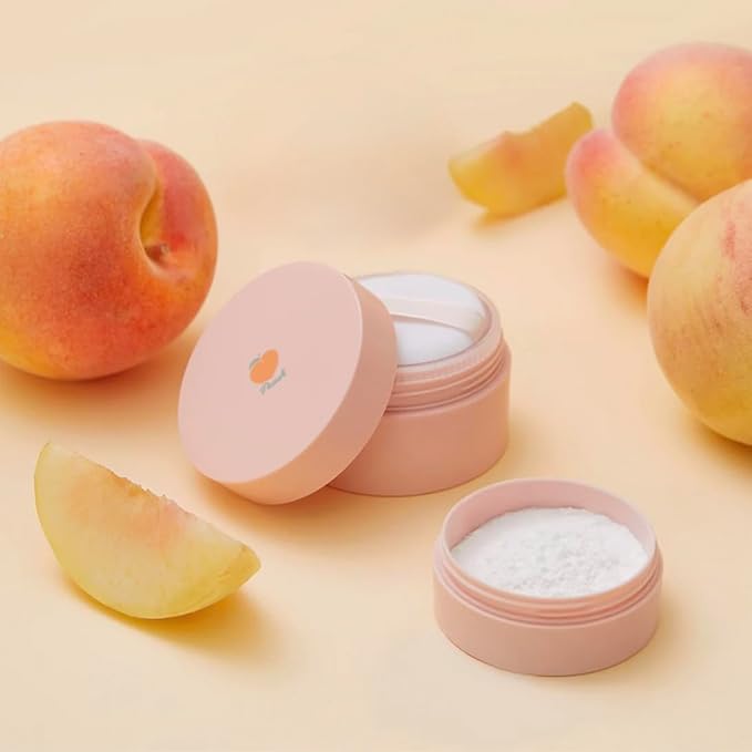 Peach Cotton Multi Finish Powder 5g/0.17oz - Korean Peach Extract Sebum Control Face Powder Silky Setting Powder for Oily Skin & Soft Korean Skin Care Gift Travel Essential