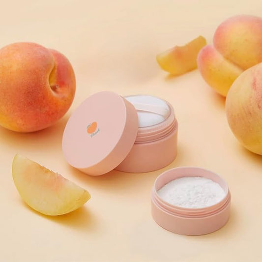 Peach Cotton Multi Finish Powder 5g/0.17oz - Korean Peach Extract Sebum Control Face Powder Silky Setting Powder for Oily Skin & Soft Korean Skin Care Gift Travel Essential