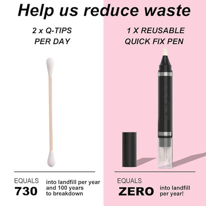 Eye Makeup Remover Pen, Makeup Remover Eraser Stick Corrector Stick Lipstick Eyeliner Eraser for Instant Touch Up Correction, Mascara Smudges Correction,Travel-Friendly Makeup Removing Pen With 3 Replacement Heads